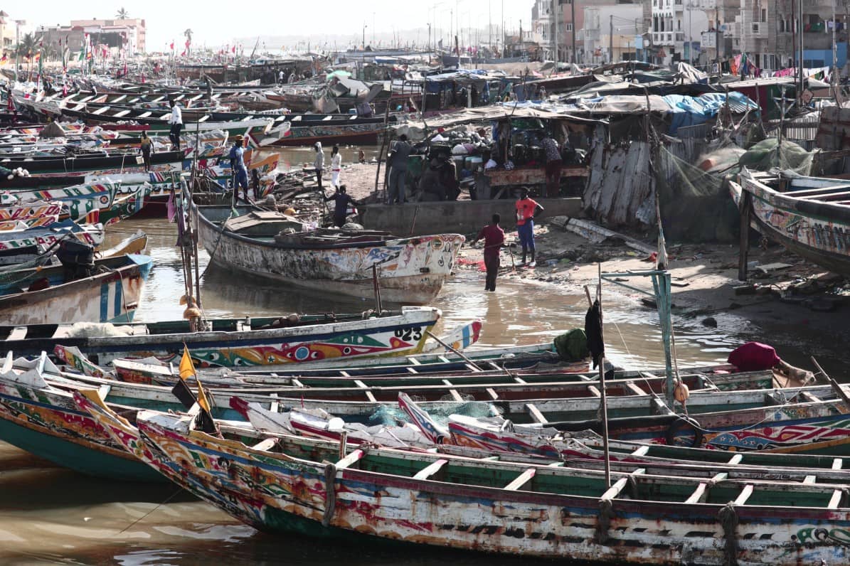 Barcos atracados en el río Senegal